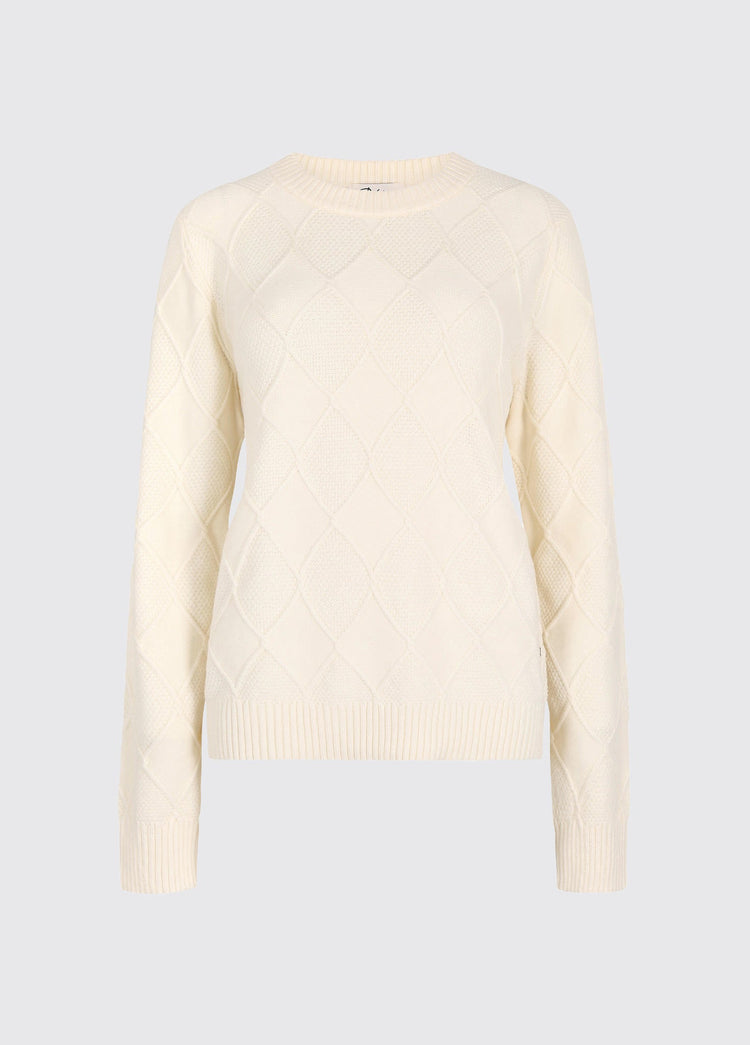 Banteer Women’s cable knit crew neck - Oyster