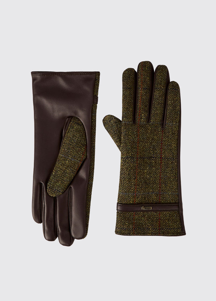 Ballycastle Ladies Tweed Leather Gloves - Thornwood