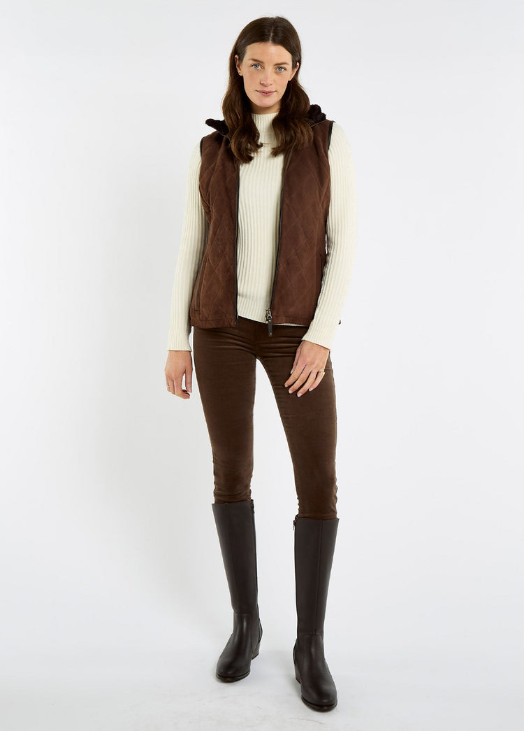 Ballyhale Women's Suede Gilet - Walnut