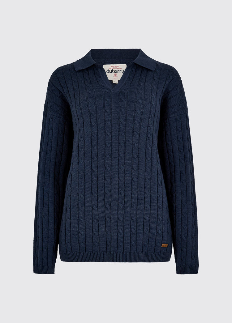 Brownville Women's Cable Knit Jumper - Navy