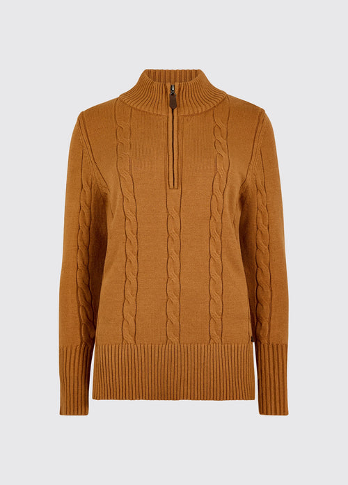 Burtonpoint Women’s zip neck sweater - Ochre