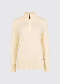 Burtonpoint Women's Zip Neck Sweater - Chalk