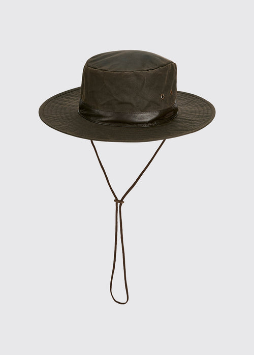 Castlejordan Wax cotton brimmed hat - Olive
