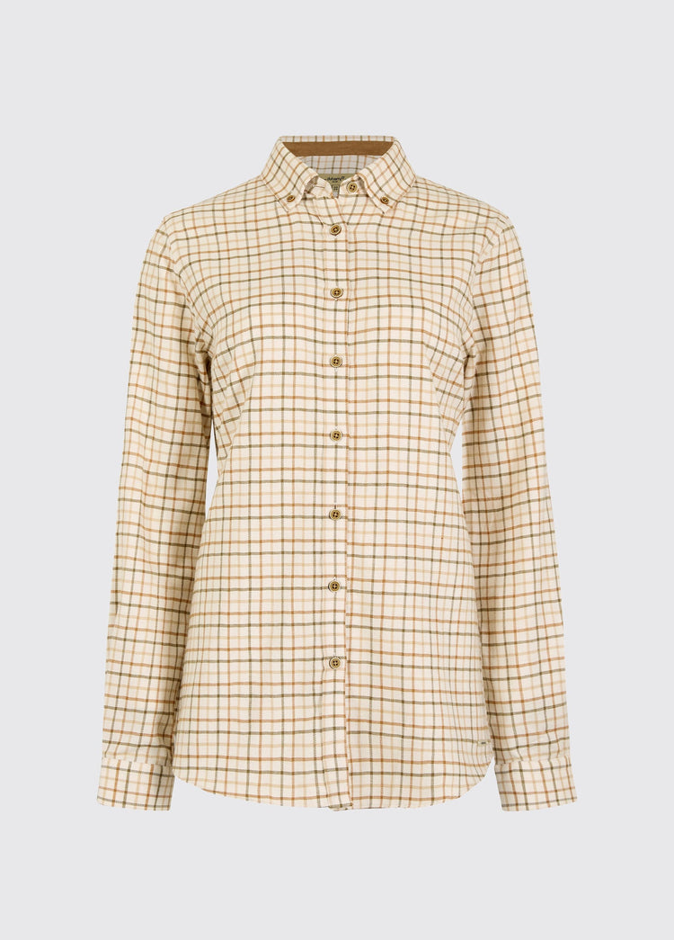 Cornflower Women’s tattersall shirt - Ochre