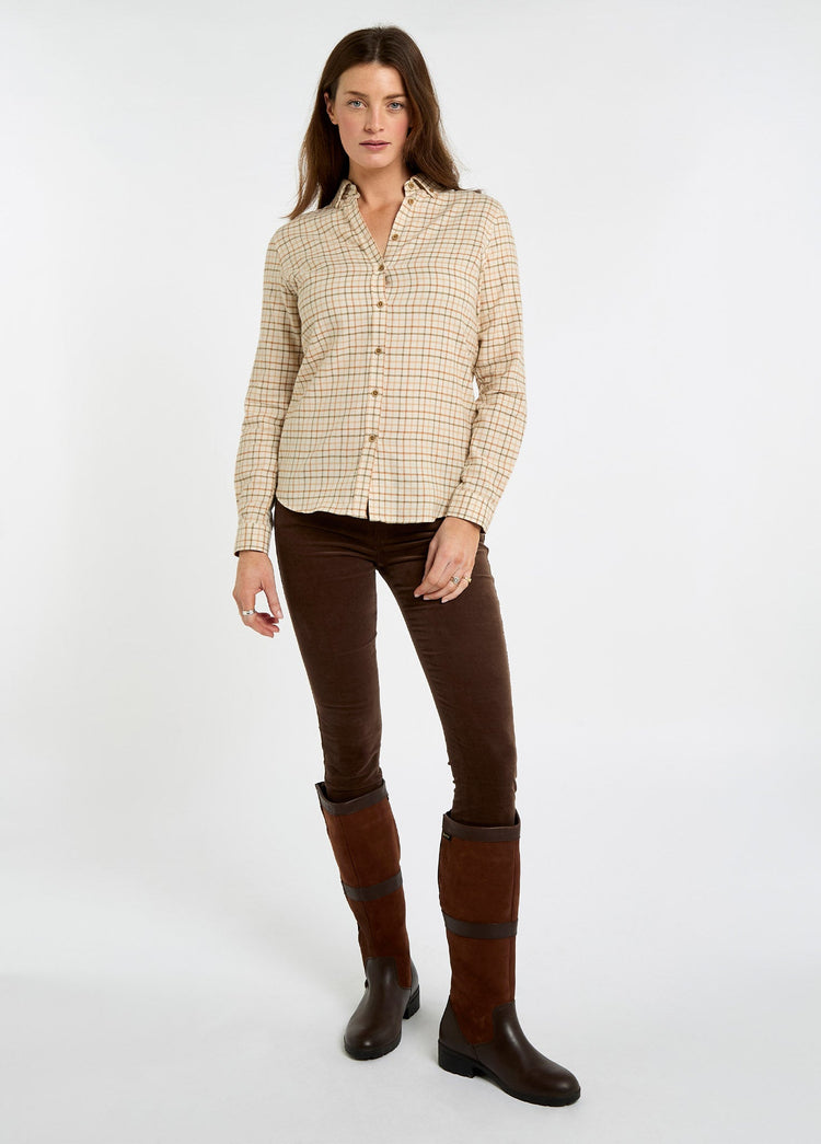 Cornflower Women’s tattersall shirt - Ochre