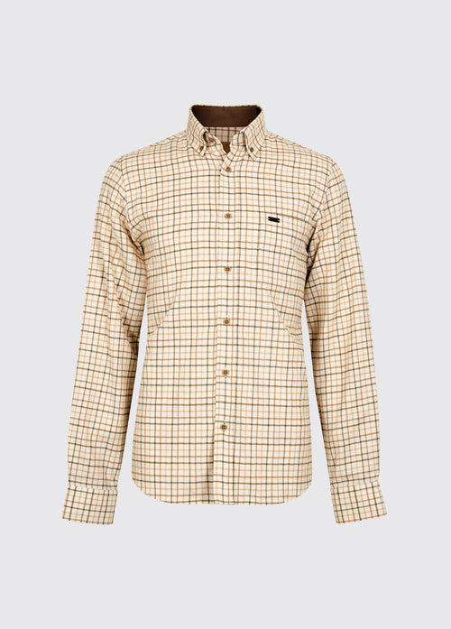 Corrib Men's Tattersall Check Shirt - Ochre