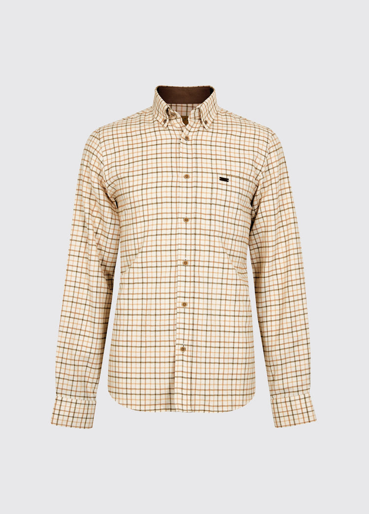 Corrib Men's Tattersall Check Shirt - Ochre