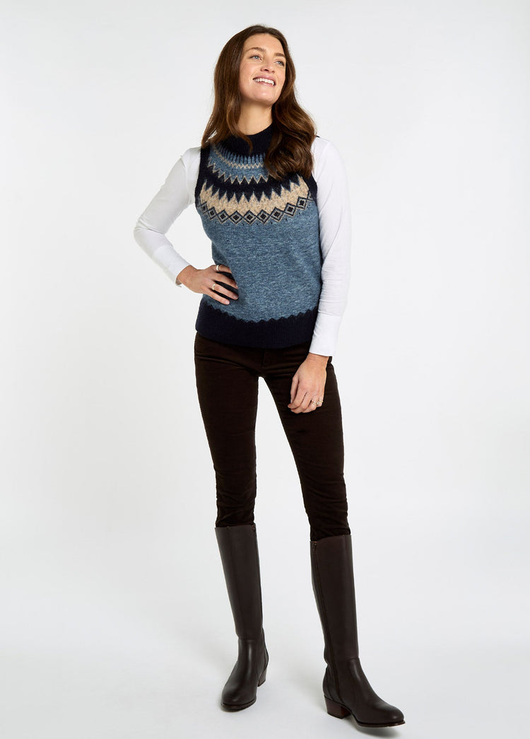 Doyle Women's Fair Isle pattern sweater - Navy Multi