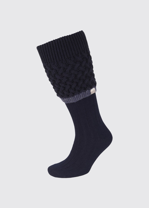 Grange Cable knit socks - Navy