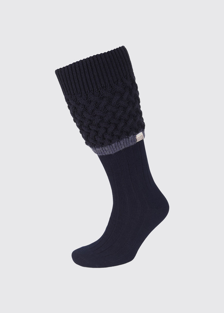Grange Cable knit socks - Navy