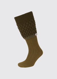 Grange Cable knit socks - Olive