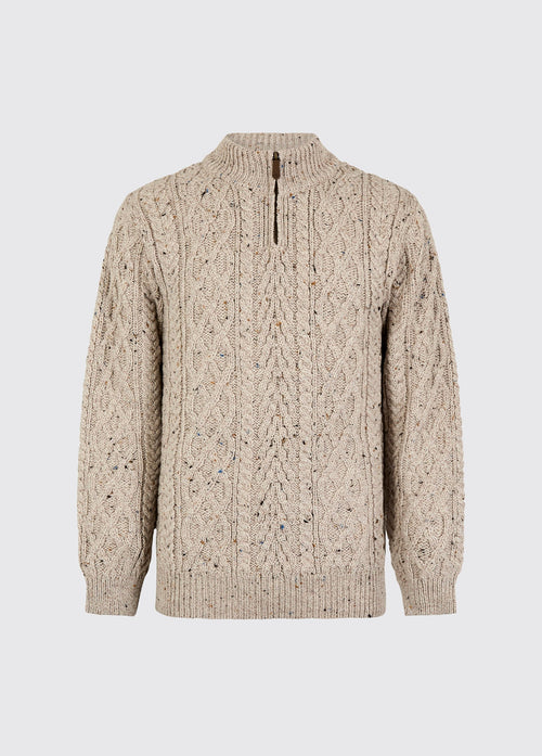 Henihan Men's ¼ Zip Neck Sweater - Oatmeal