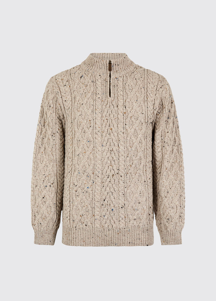 Henihan Men's ¼ Zip Neck Sweater - Oatmeal