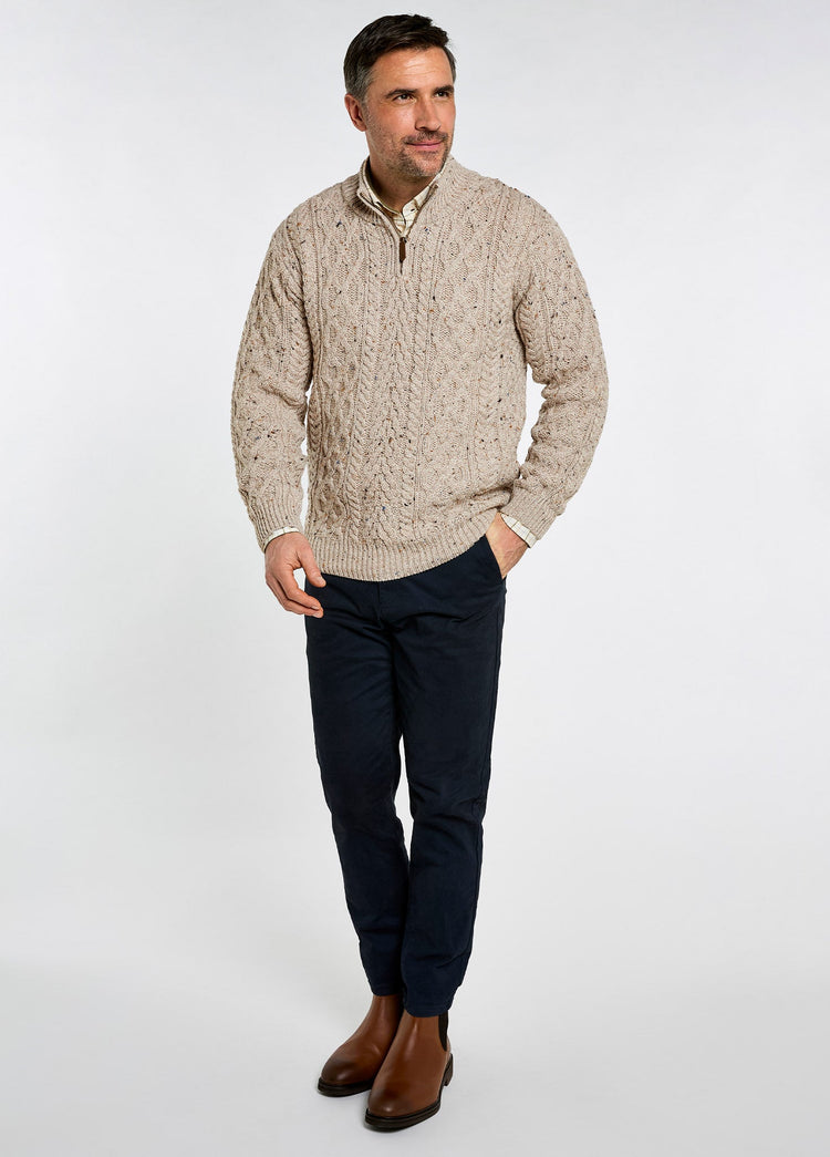 Henihan Men’s ¼ zip neck sweater - Oatmeal