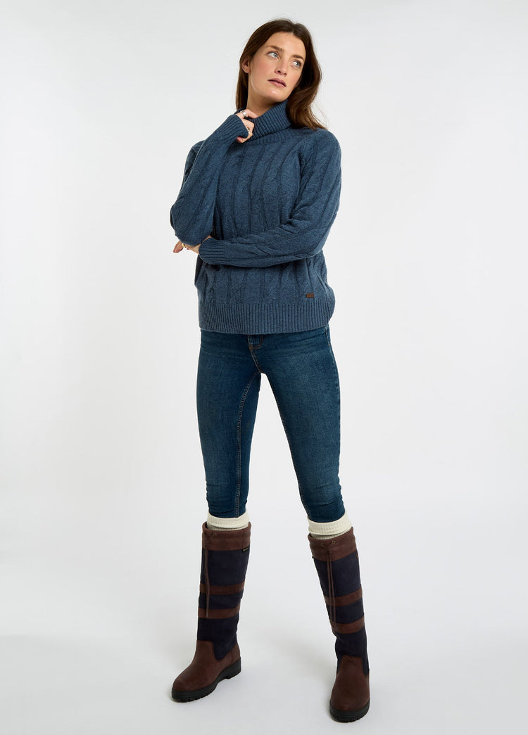 Hennessy Women’s roll neck sweater - Indigo