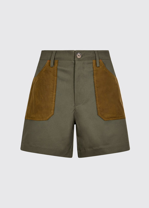 Hyland shorts with wax cotton combo - Kelp