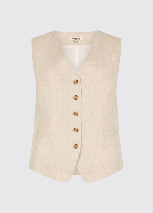 Killaloe Women's Linen Waistcoat - Oatmeal