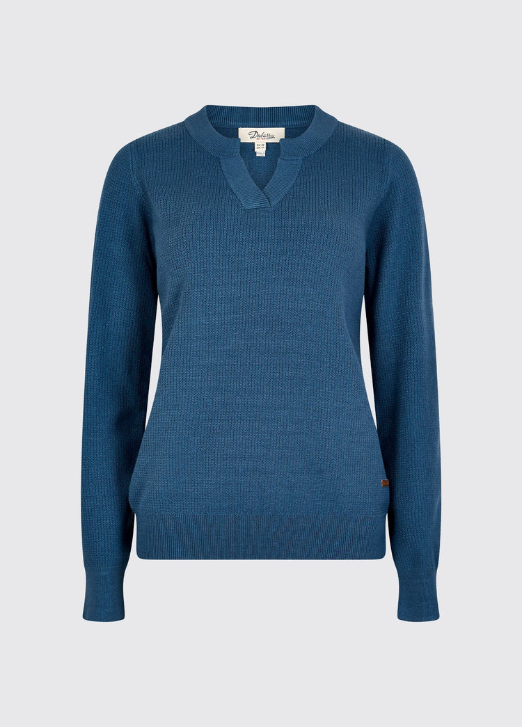 Kiltartan Women’s textured knitted sweatshirt - Indigo