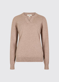 Kiltartan Women’s textured knitted sweatshirt - Taupe