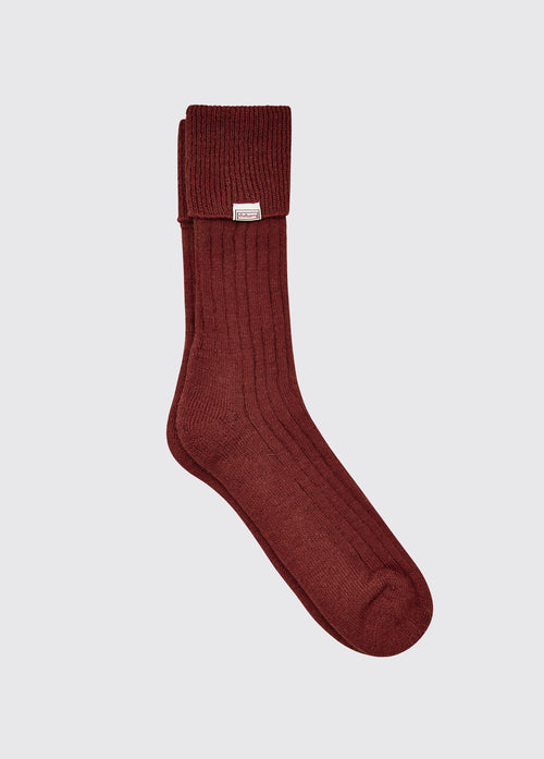 Holycross Ladies Alpaca Socks - Malbec