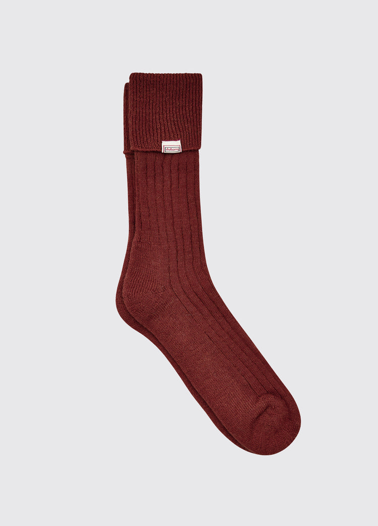 Holycross Ladies Alpaca Socks - Malbec