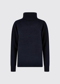 Belleek Chunky Roll Neck Sweater - Navy