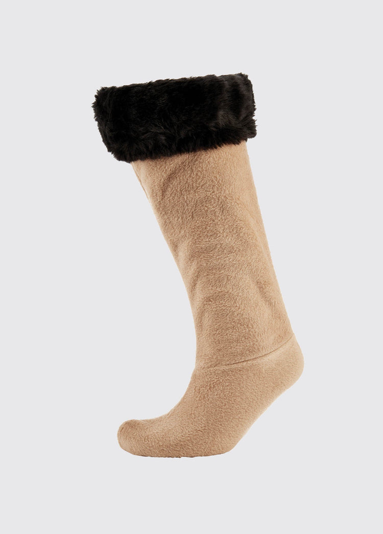 Faux Ladies Fur Boot Liners - Black