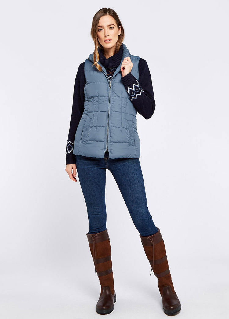 Spiddal Quilted Gilet -Slate Blue-Size EU 36