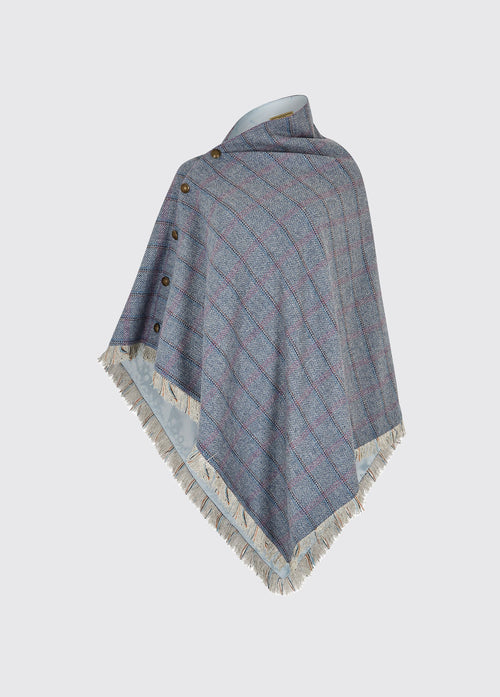 Hazelwood Tweed Poncho - Demin Haze