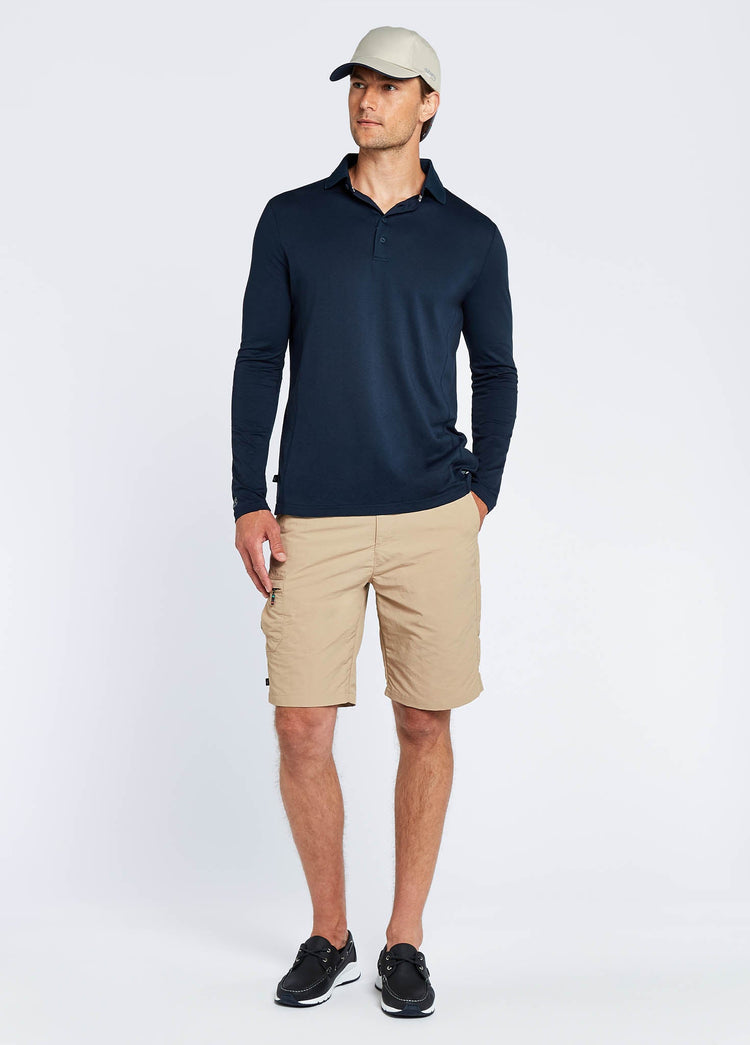 Freshford Mens Long-sleeved Polo - Navy