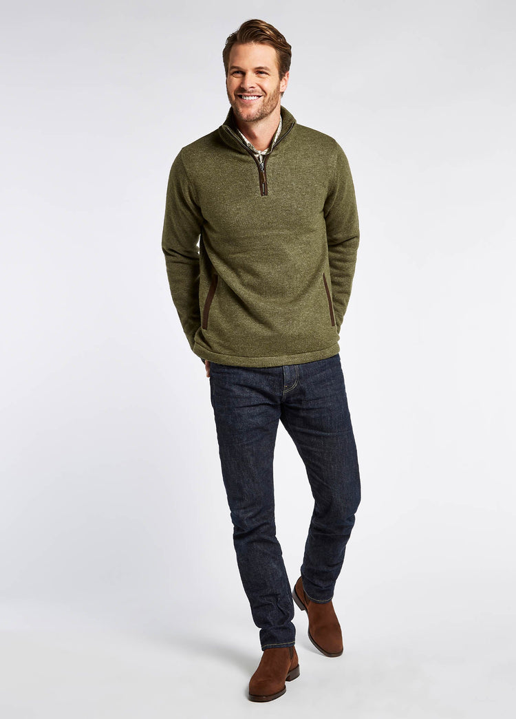 Feeney Zip Neck Sweater - Dusky Green