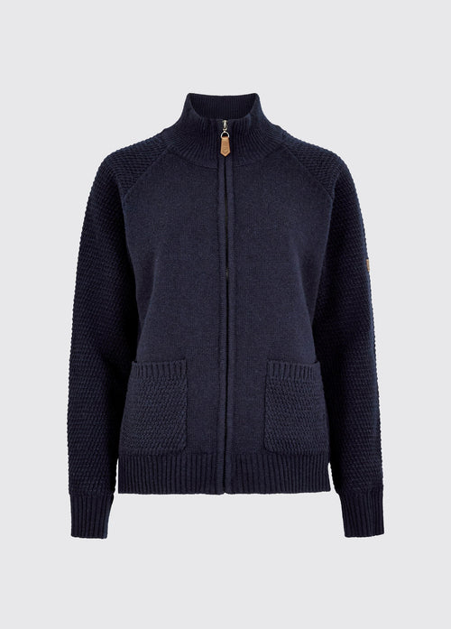 Morton Women’s full-zip woollen knit - Navy