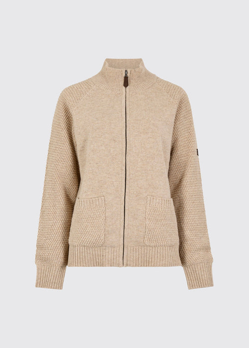 Morton Women’s full-zip woollen knit - Oat