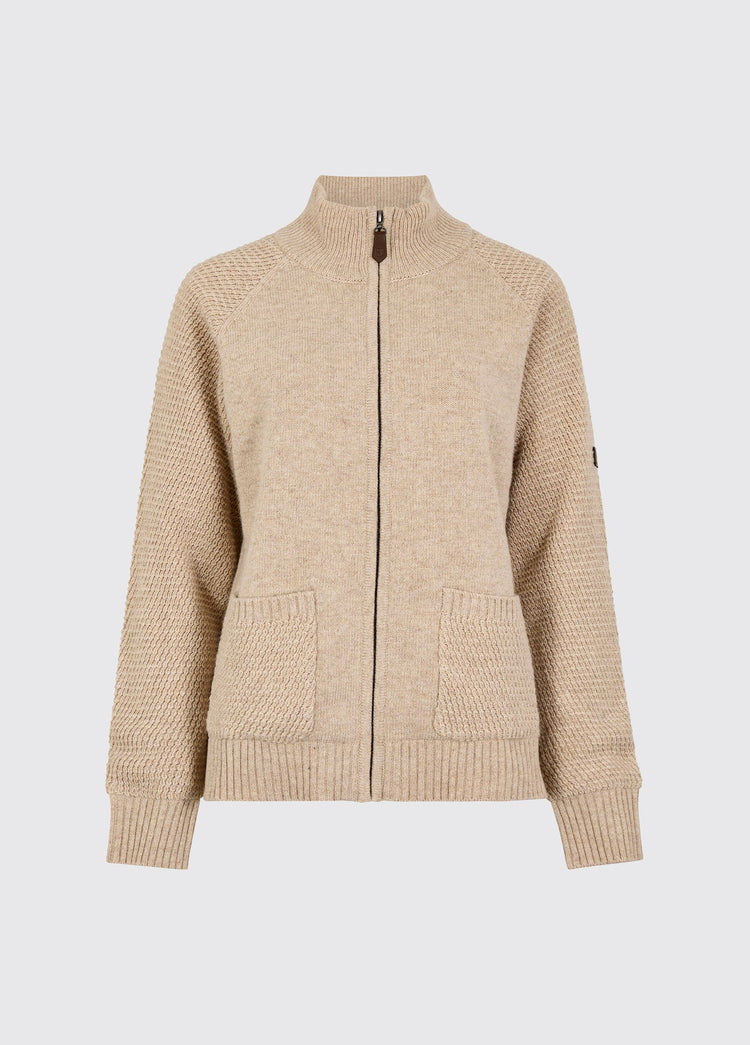 Morton Women’s full-zip woollen knit - Oat