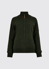 Morton Women’s full-zip woollen knit - Olive