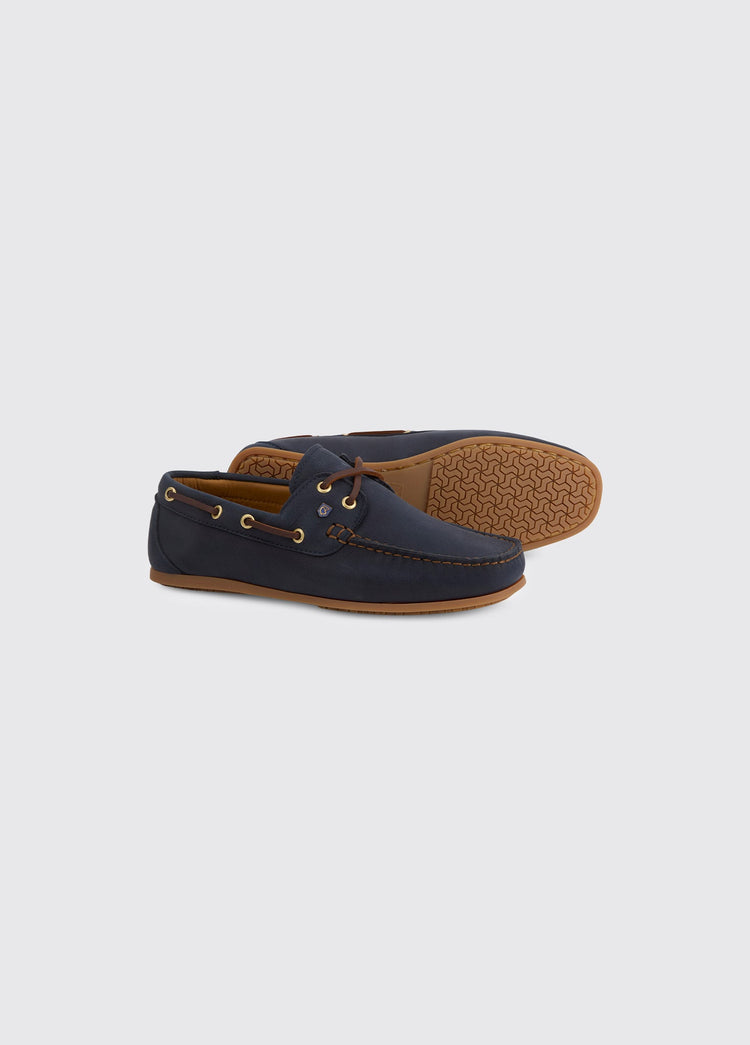 Neptune Ladies Soft Leather Deck Shoe - Navy