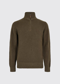 Portmarnock Men’s fisherman zip neck - Kelp