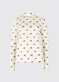 Reynolds Women's soft printed mock neck top - Cream