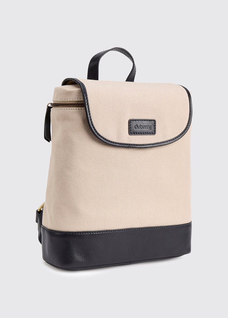 Rosegreen Women’s Canvas backpack with leather trimming - Navy