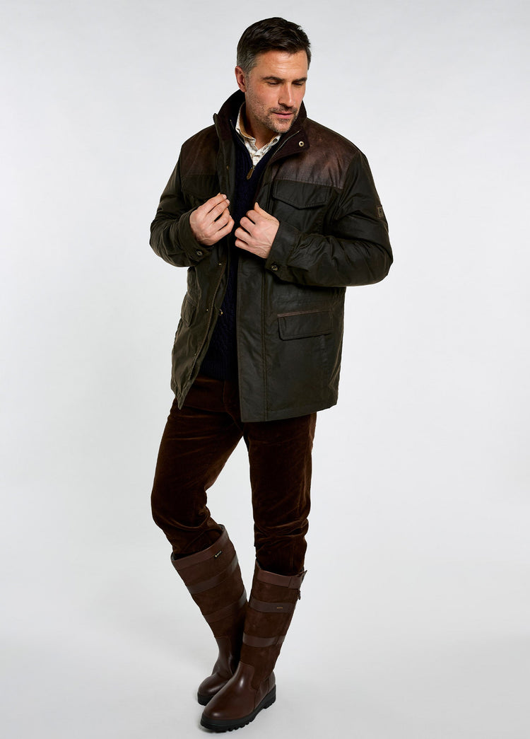 Ryehill Men’s waxed cotton jacket - Verdigris